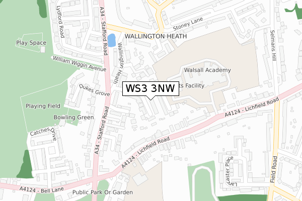 WS3 3NW map - large scale - OS Open Zoomstack (Ordnance Survey)