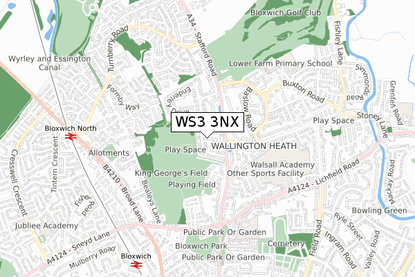 WS3 3NX map - small scale - OS Open Zoomstack (Ordnance Survey)