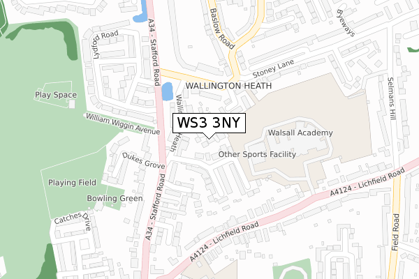WS3 3NY map - large scale - OS Open Zoomstack (Ordnance Survey)