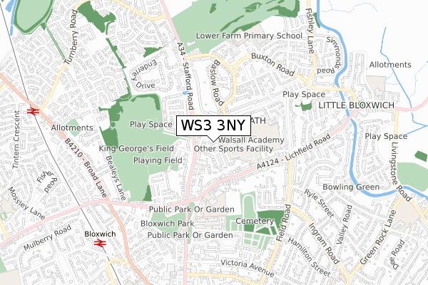 WS3 3NY map - small scale - OS Open Zoomstack (Ordnance Survey)