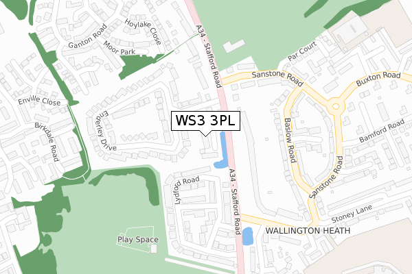 WS3 3PL map - large scale - OS Open Zoomstack (Ordnance Survey)