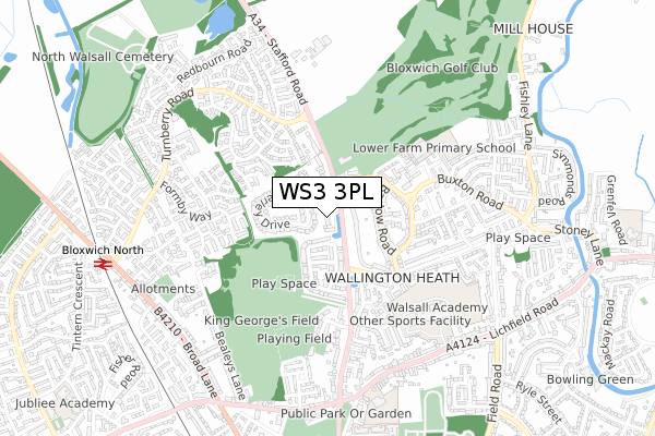 WS3 3PL map - small scale - OS Open Zoomstack (Ordnance Survey)