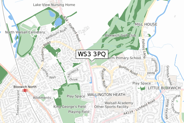 WS3 3PQ map - small scale - OS Open Zoomstack (Ordnance Survey)