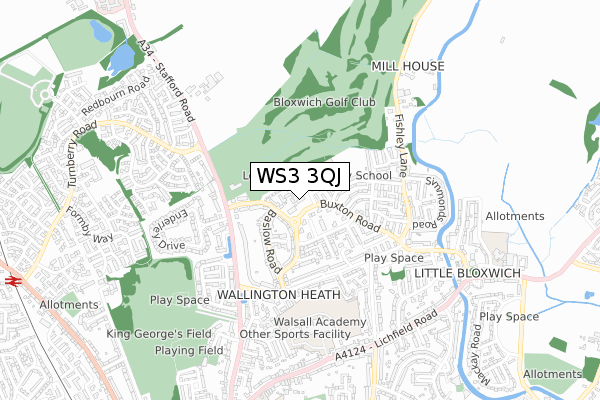 WS3 3QJ map - small scale - OS Open Zoomstack (Ordnance Survey)