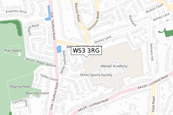 WS3 3RG map - large scale - OS Open Zoomstack (Ordnance Survey)