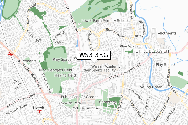 WS3 3RG map - small scale - OS Open Zoomstack (Ordnance Survey)