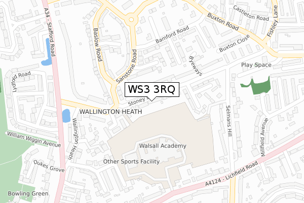 WS3 3RQ map - large scale - OS Open Zoomstack (Ordnance Survey)