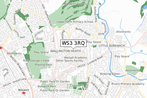 WS3 3RQ map - small scale - OS Open Zoomstack (Ordnance Survey)