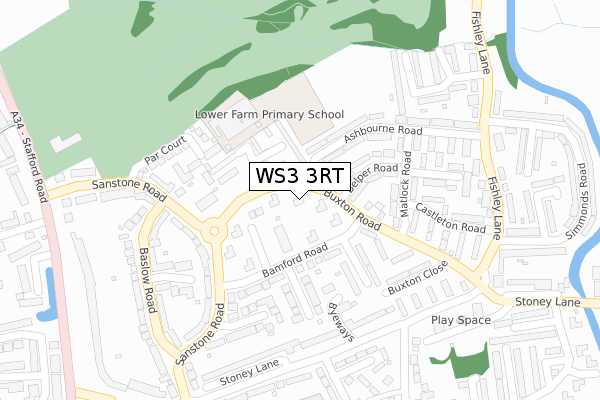 WS3 3RT map - large scale - OS Open Zoomstack (Ordnance Survey)