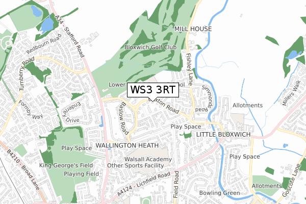 WS3 3RT map - small scale - OS Open Zoomstack (Ordnance Survey)