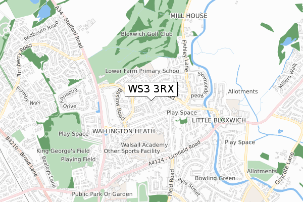 WS3 3RX map - small scale - OS Open Zoomstack (Ordnance Survey)