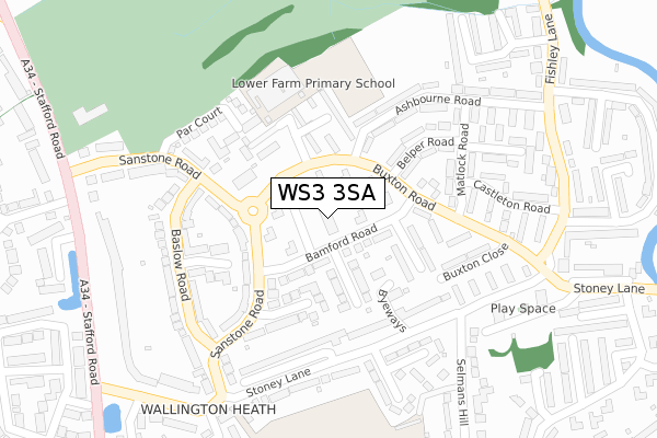 WS3 3SA map - large scale - OS Open Zoomstack (Ordnance Survey)