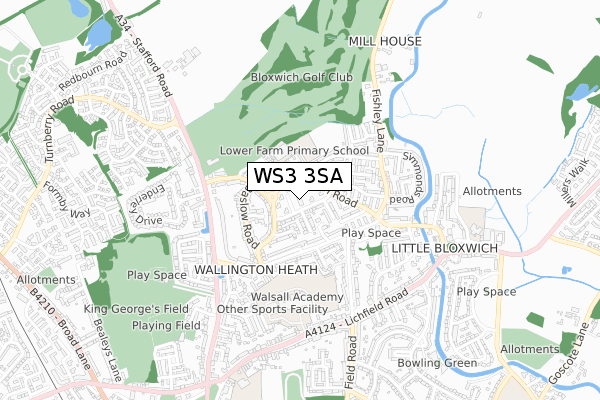 WS3 3SA map - small scale - OS Open Zoomstack (Ordnance Survey)