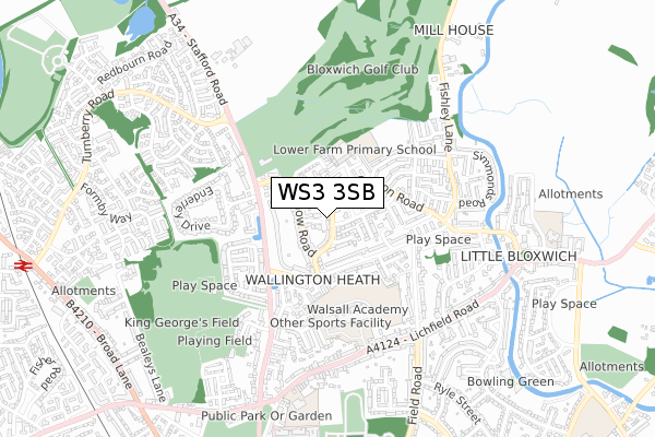 WS3 3SB map - small scale - OS Open Zoomstack (Ordnance Survey)