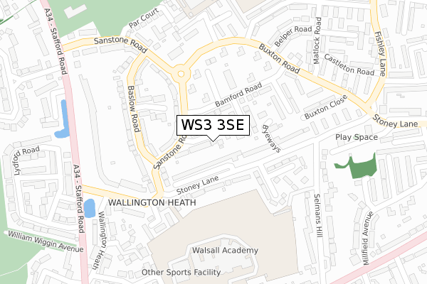 WS3 3SE map - large scale - OS Open Zoomstack (Ordnance Survey)