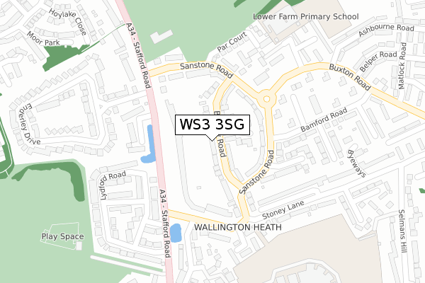 WS3 3SG map - large scale - OS Open Zoomstack (Ordnance Survey)
