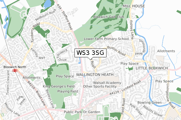 WS3 3SG map - small scale - OS Open Zoomstack (Ordnance Survey)