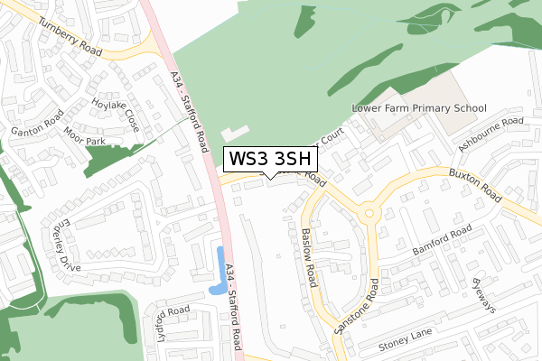 WS3 3SH map - large scale - OS Open Zoomstack (Ordnance Survey)