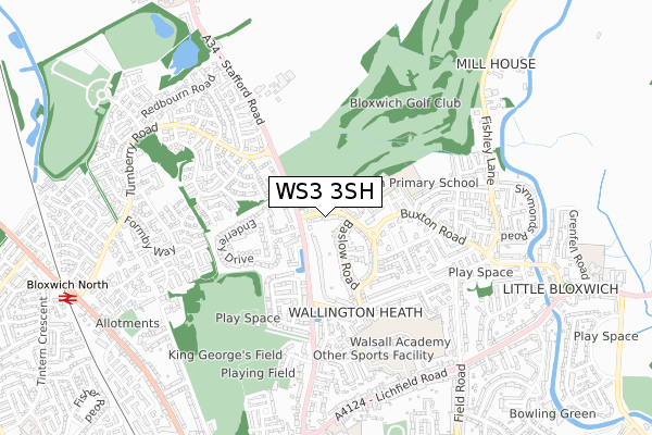 WS3 3SH map - small scale - OS Open Zoomstack (Ordnance Survey)