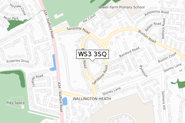 WS3 3SQ map - large scale - OS Open Zoomstack (Ordnance Survey)