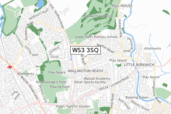 WS3 3SQ map - small scale - OS Open Zoomstack (Ordnance Survey)