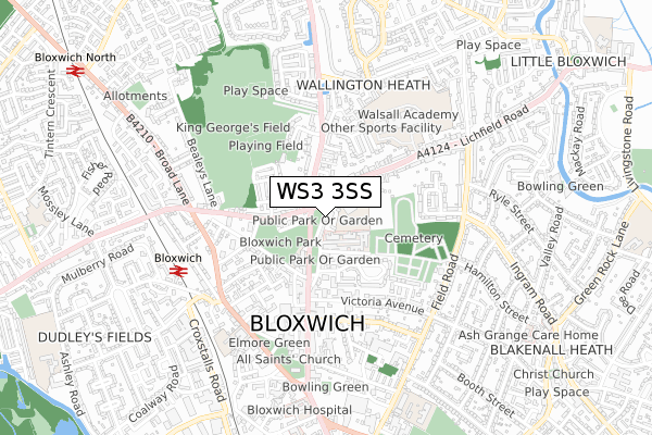 WS3 3SS map - small scale - OS Open Zoomstack (Ordnance Survey)