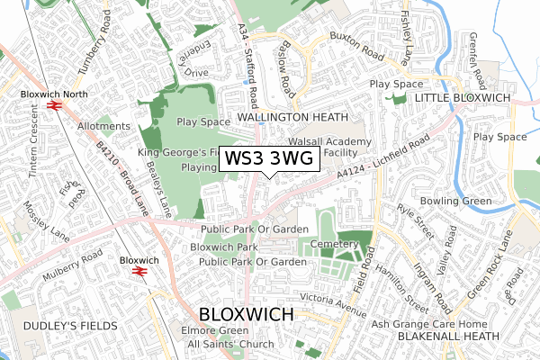 WS3 3WG map - small scale - OS Open Zoomstack (Ordnance Survey)