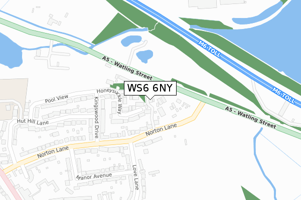 WS6 6NY map - large scale - OS Open Zoomstack (Ordnance Survey) WS6 6NY map - large scale - OS Open Zoomstack (Ordnance Survey)