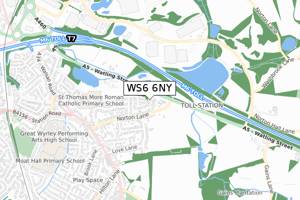 WS6 6NY map - small scale - OS Open Zoomstack (Ordnance Survey) WS6 6NY map - small scale - OS Open Zoomstack (Ordnance Survey)