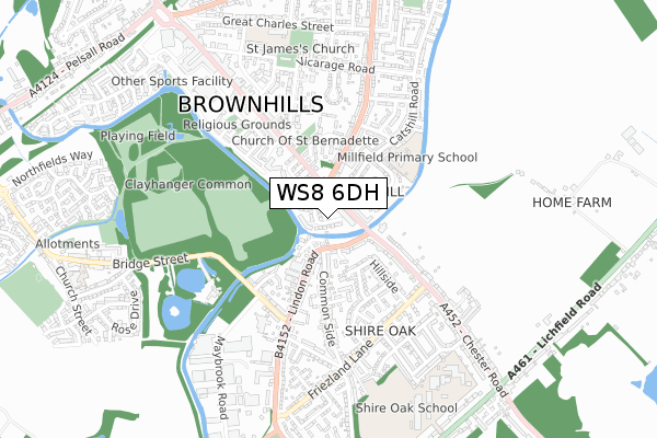 WS8 6DH map - small scale - OS Open Zoomstack (Ordnance Survey) WS8 6DH map - small scale - OS Open Zoomstack (Ordnance Survey)