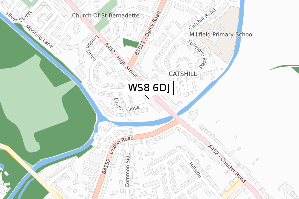 WS8 6DJ map - large scale - OS Open Zoomstack (Ordnance Survey)