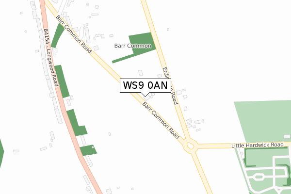 WS9 0AN map - large scale - OS Open Zoomstack (Ordnance Survey)