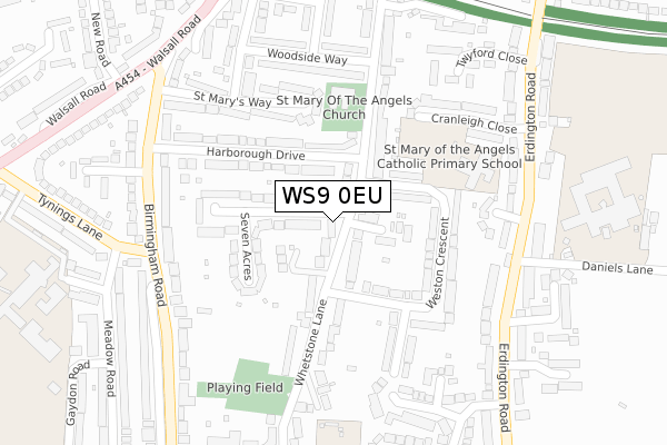 WS9 0EU map - large scale - OS Open Zoomstack (Ordnance Survey)