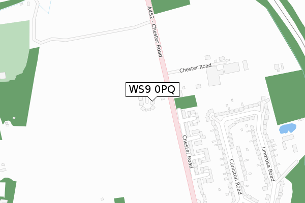 WS9 0PQ map - large scale - OS Open Zoomstack (Ordnance Survey)