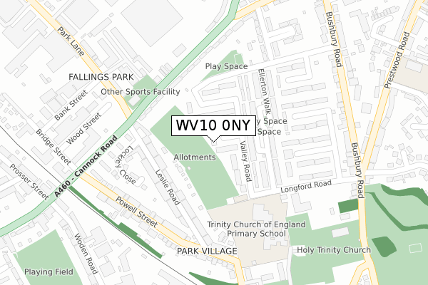 WV10 0NY map - large scale - OS Open Zoomstack (Ordnance Survey)