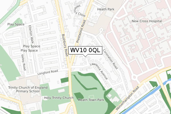 WV10 0QL map - large scale - OS Open Zoomstack (Ordnance Survey)