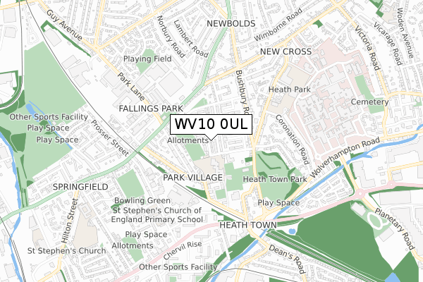 WV10 0UL map - small scale - OS Open Zoomstack (Ordnance Survey) WV10 0UL map - small scale - OS Open Zoomstack (Ordnance Survey)