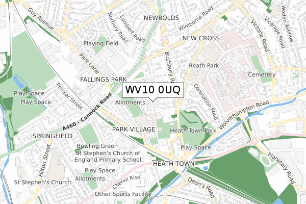WV10 0UQ map - small scale - OS Open Zoomstack (Ordnance Survey) WV10 0UQ map - small scale - OS Open Zoomstack (Ordnance Survey)