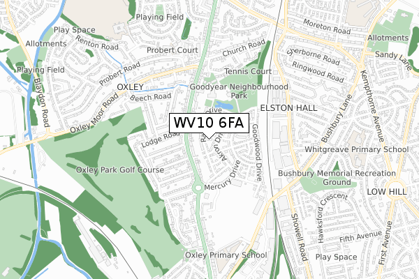 WV10 6FA map - small scale - OS Open Zoomstack (Ordnance Survey) WV10 6FA map - small scale - OS Open Zoomstack (Ordnance Survey)
