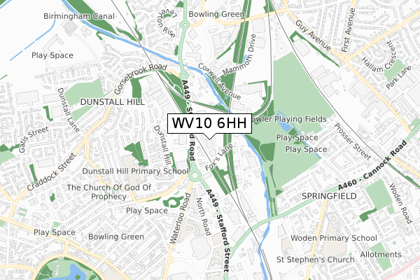 WV10 6HH map - small scale - OS Open Zoomstack (Ordnance Survey)