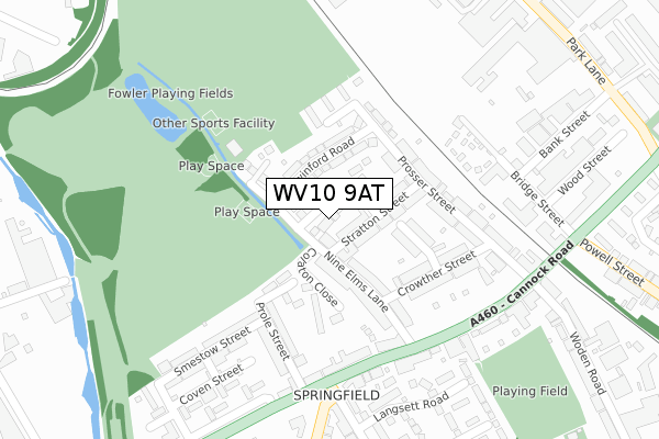 WV10 9AT map - large scale - OS Open Zoomstack (Ordnance Survey)