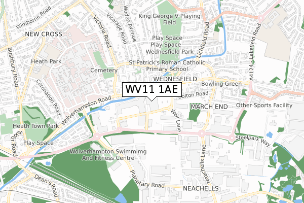 WV11 1AE map - small scale - OS Open Zoomstack (Ordnance Survey) WV11 1AE map - small scale - OS Open Zoomstack (Ordnance Survey)