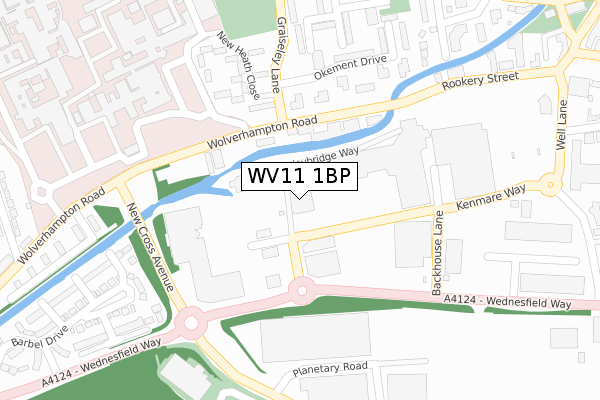 WV11 1BP map - large scale - OS Open Zoomstack (Ordnance Survey)