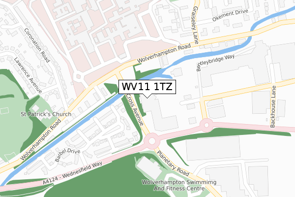 WV11 1TZ map - large scale - OS Open Zoomstack (Ordnance Survey)