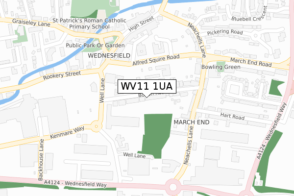WV11 1UA map - large scale - OS Open Zoomstack (Ordnance Survey)