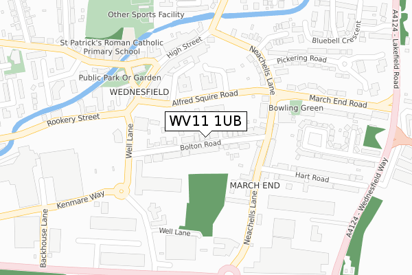 WV11 1UB map - large scale - OS Open Zoomstack (Ordnance Survey)