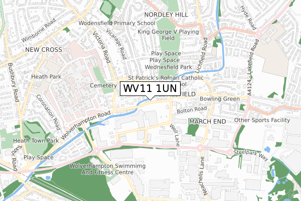 WV11 1UN map - small scale - OS Open Zoomstack (Ordnance Survey)