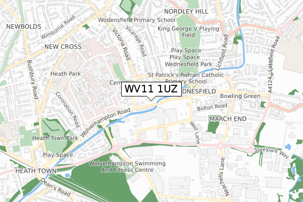 WV11 1UZ map - small scale - OS Open Zoomstack (Ordnance Survey)