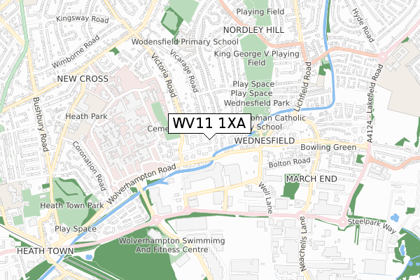 WV11 1XA map - small scale - OS Open Zoomstack (Ordnance Survey)