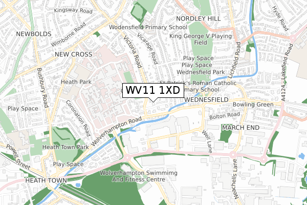WV11 1XD map - small scale - OS Open Zoomstack (Ordnance Survey)